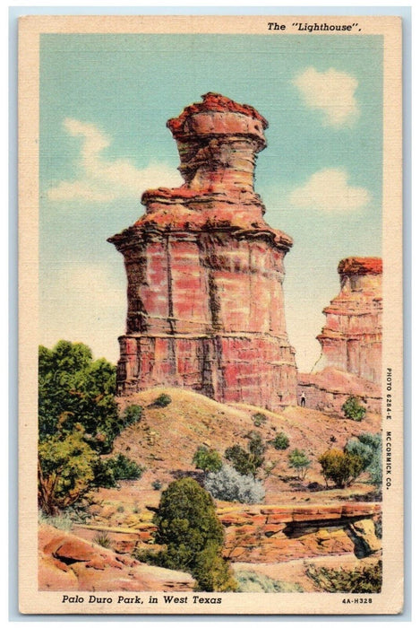 c1940 The Lighthouse Palo Duro Park West Texas TX Rocks Vintage Antique Postcard
