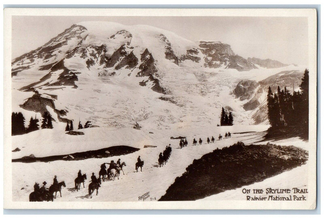 c1910's On The Skyline Trail Rainier National Park Antique RPPC Photo Postcard