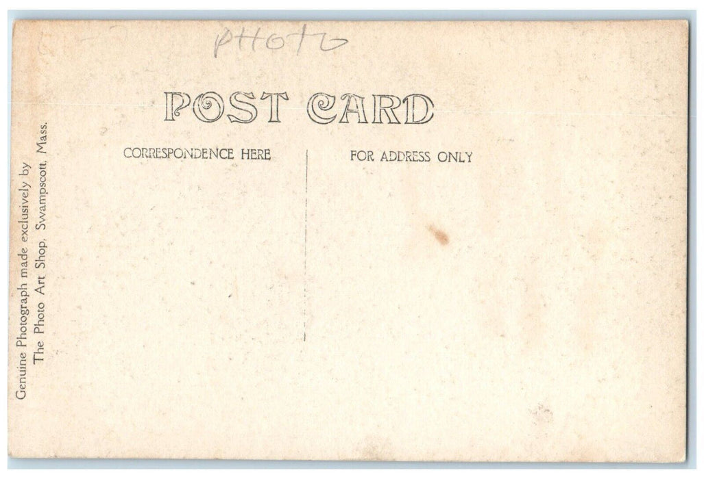 c1910's Soldiers Monument And Public Library Lynn MA Antique RPPC Photo Postcard