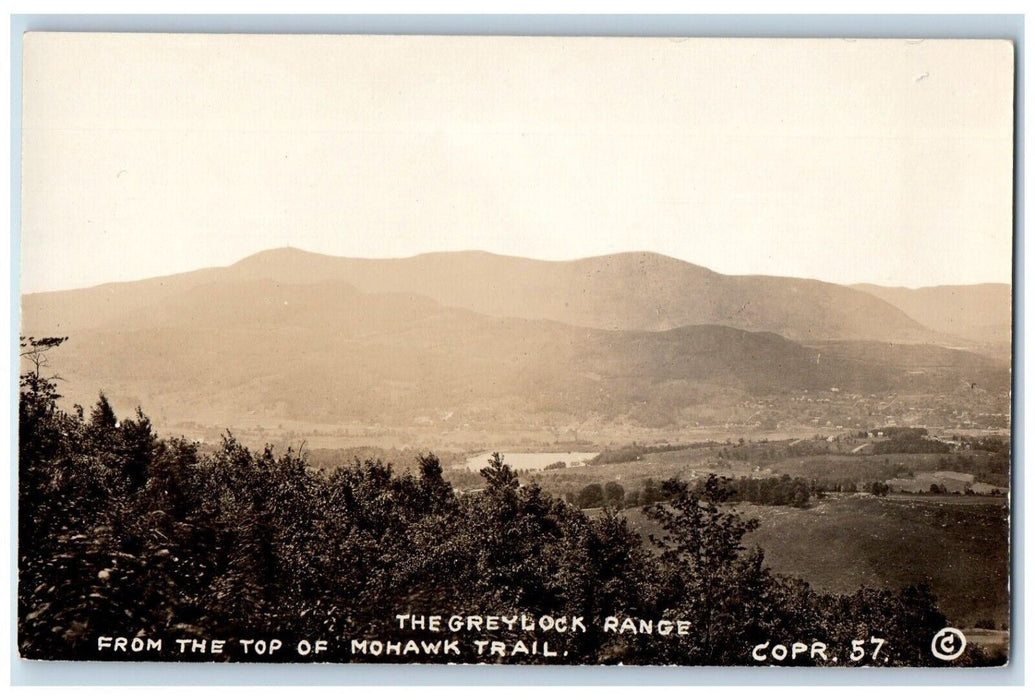 c1910's The Greylock Range From The Top Of Mohawk Trail MA RPPC Photo Postcard