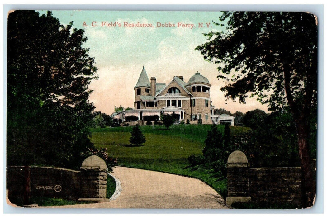 1909 A.C. Field's Residence Exterior Building Dobbs Ferry New York NY Postcard