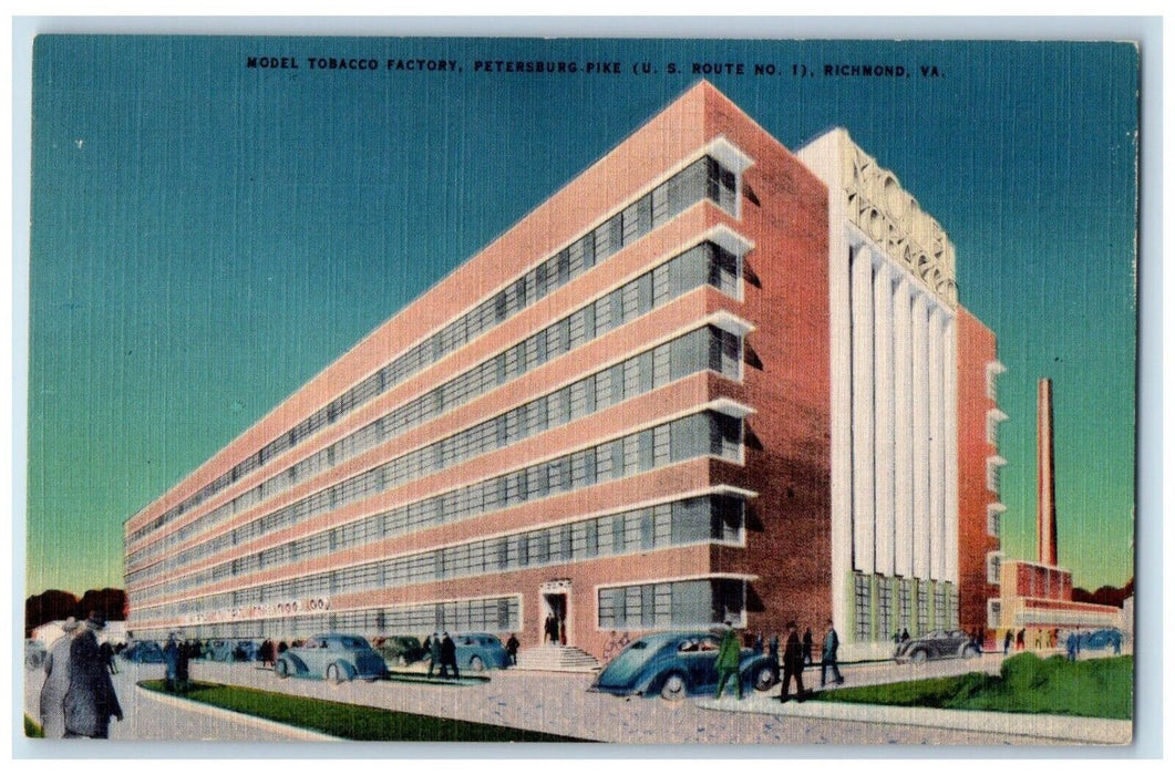 1940 Model Tobacco Factory Petersburg-Pike Richmond Virginia VA Antique Postcard