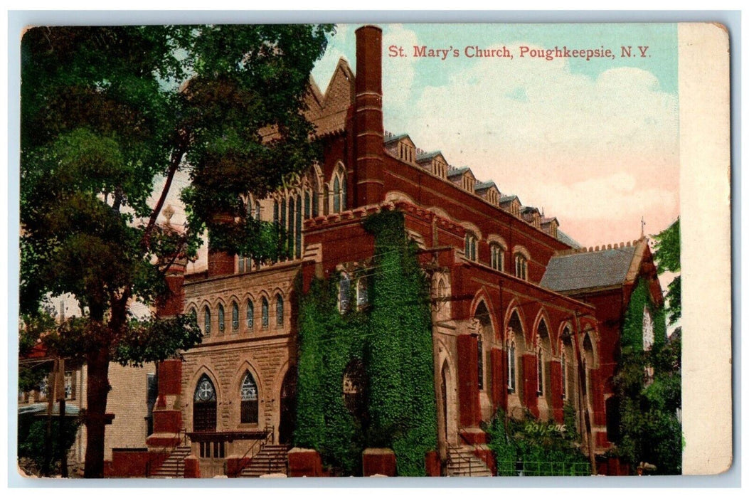 1909 St. Mary's Church Chapel Exterior Building Poughkeepsie New York Postcard