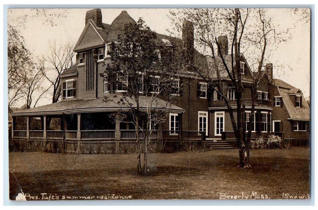 President Taft's Summer Residence Beverly Massachusetts MA RPPC Photo Postcard