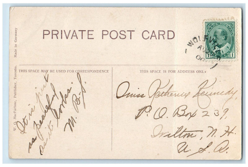 1906 Houses View Grand Pre Nova Scotia Canada W.G. Macfarlane Postcard