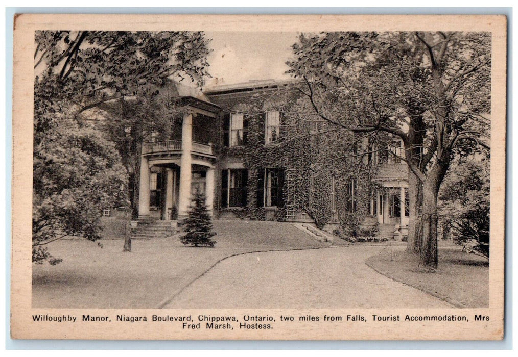 c1940's Willoughby Manor Niagara Boulevard Chippawa Ontario Canada Postcard