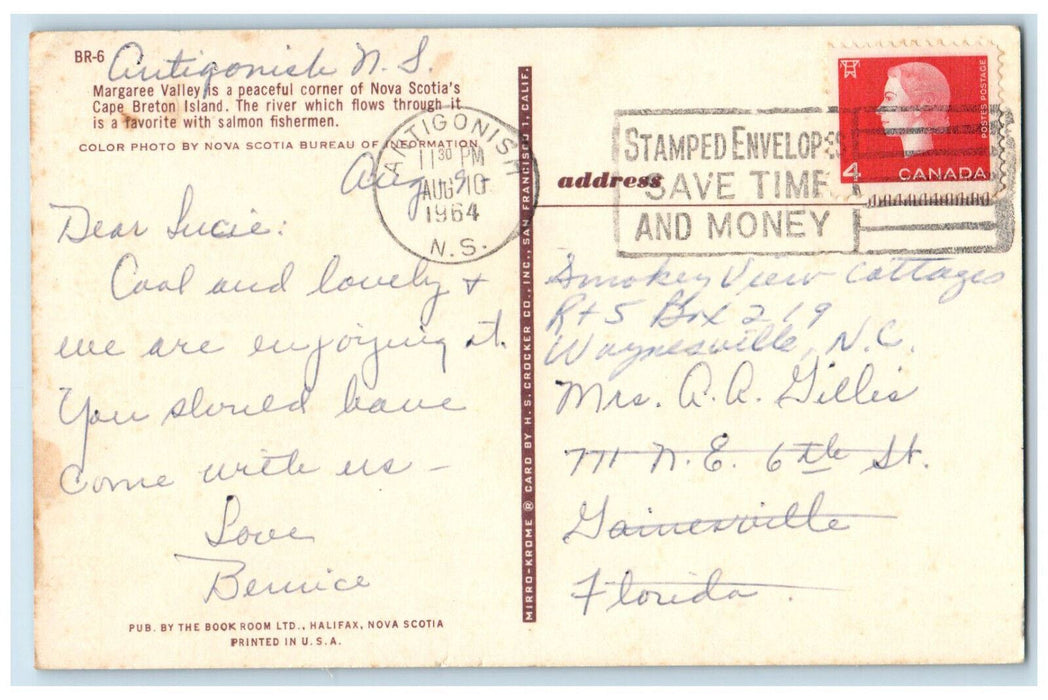1964 Margaree Valley Cape Breton Island Nova Scotia Canada Vintage Postcard