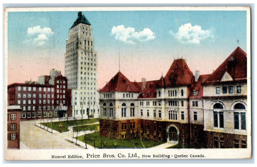 1932 New Building Quebec Canada Price Bros Co. LTD Nouvel Edifice Postcard