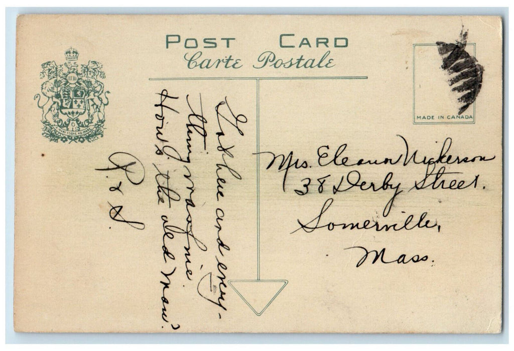 c1940's Business Section Main Street Yarmouth Nova Scotia Canada Postcard