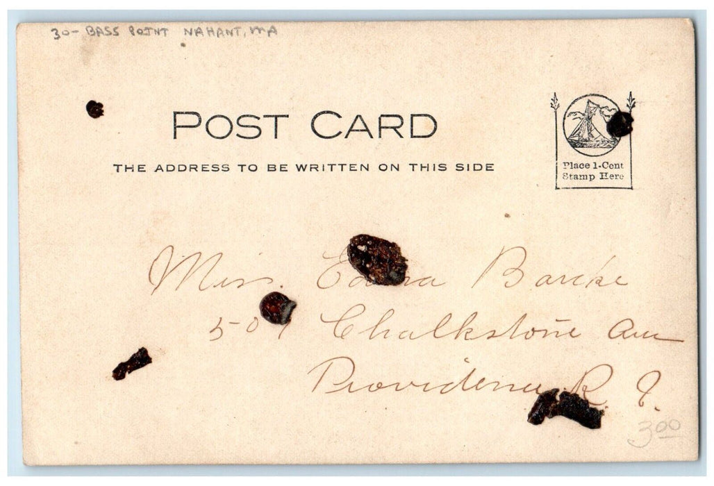 1905 Ruth Wheeldon Bass Point Nahant Massachusetts MA RPPC Photo Postcard