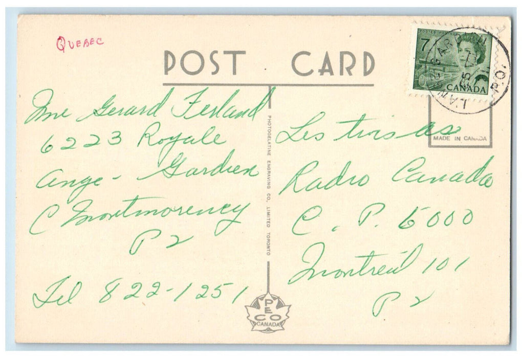 c1950's An Ocean-Liner Clearing The Quebec Bridge Canada Vintage Postcard