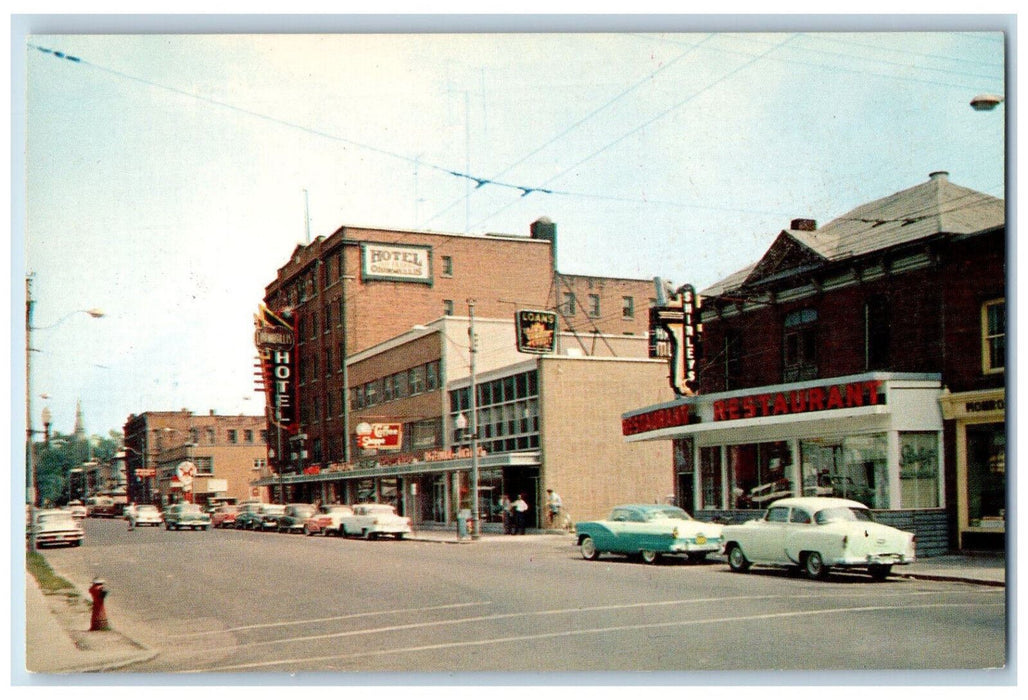 c1950's The Seaway City Second Street Cornwall Ontario Canada Postcard