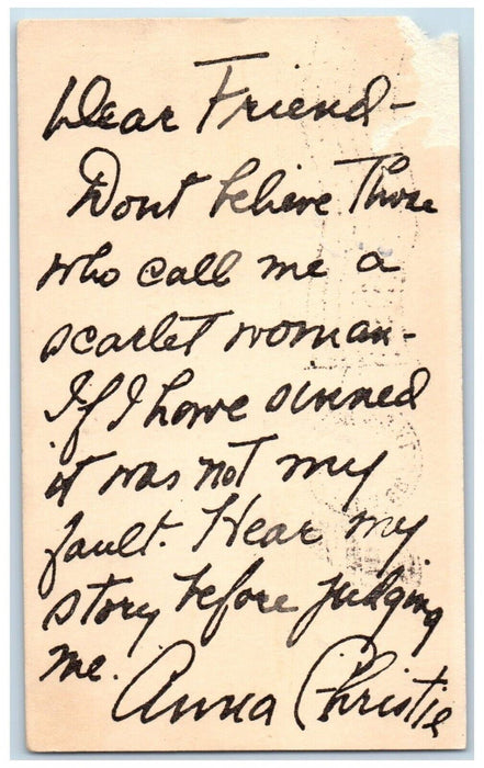 1923 Anna Christie Letter Movie Advertising Culver City California CA Postcard