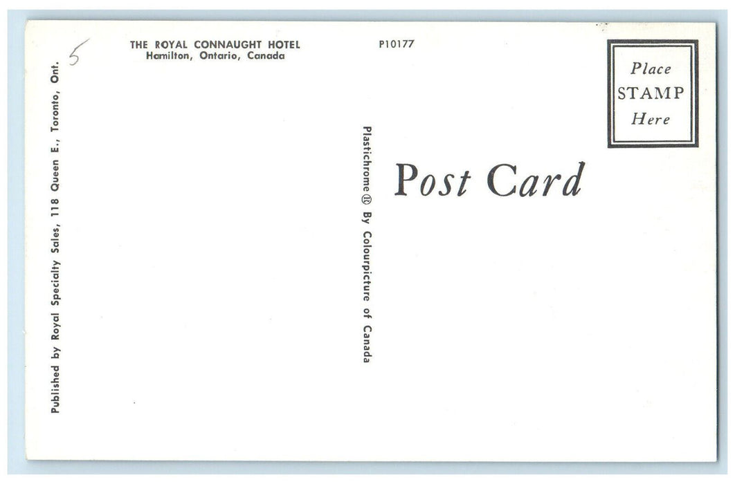 c1960's The Royal Connaught Hotel Hamilton Ontario Canada Vintage Postcard