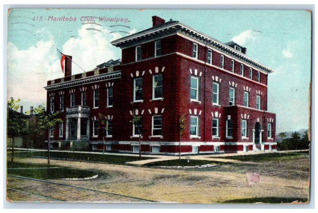 c1910 Manitoba Club Winnipeg Manitoba Canada Antique Unposted Postcard