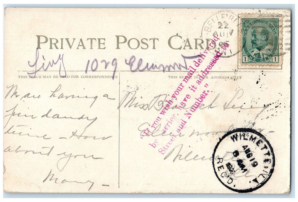 1906 Houses of Parliament from Nepean Point Ottawa Ontario Canada Postcard