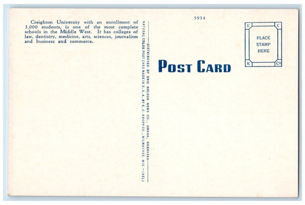 c1940 Creighton University Multi-View School Omaha Nebraska NE Vintage Postcard