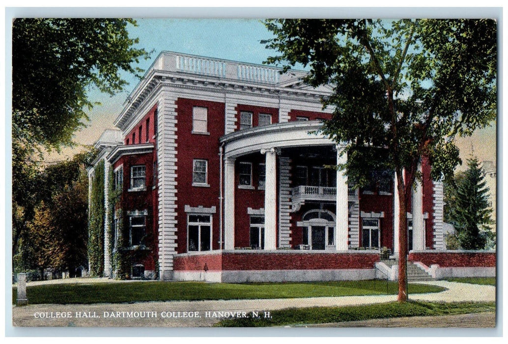 c1910s College Hall Dartmouth College Exterior Hanover NH Unposted Postcard