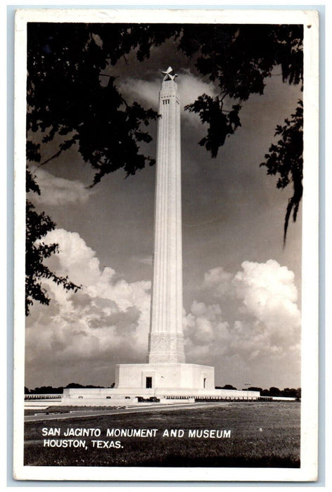 c1940's San Jacinto Monument And Museum Houston Texas TX RPPC Photo Postcard