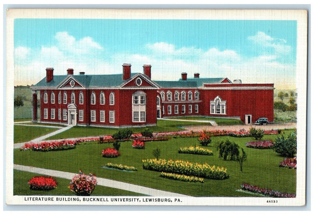 c1940 Literature Building Bucknell University Lewisburg Pennsylvania PA Postcard
