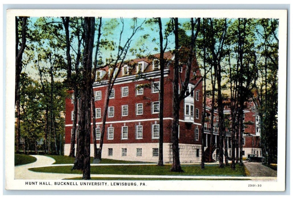 c1920 Hunt Hall Bucknell University Exterior Lewisburg Pennsylvania PA Postcard