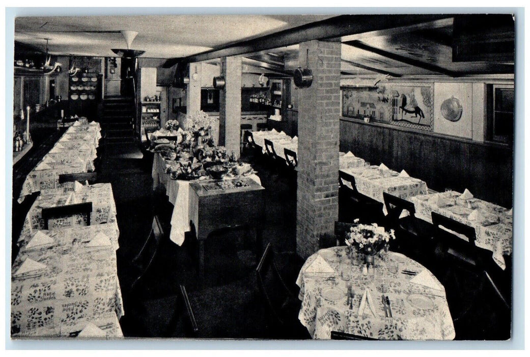 c1940  Bit Sweden Rush Street Interior Restaurant Chicago Illinois IL Postcard