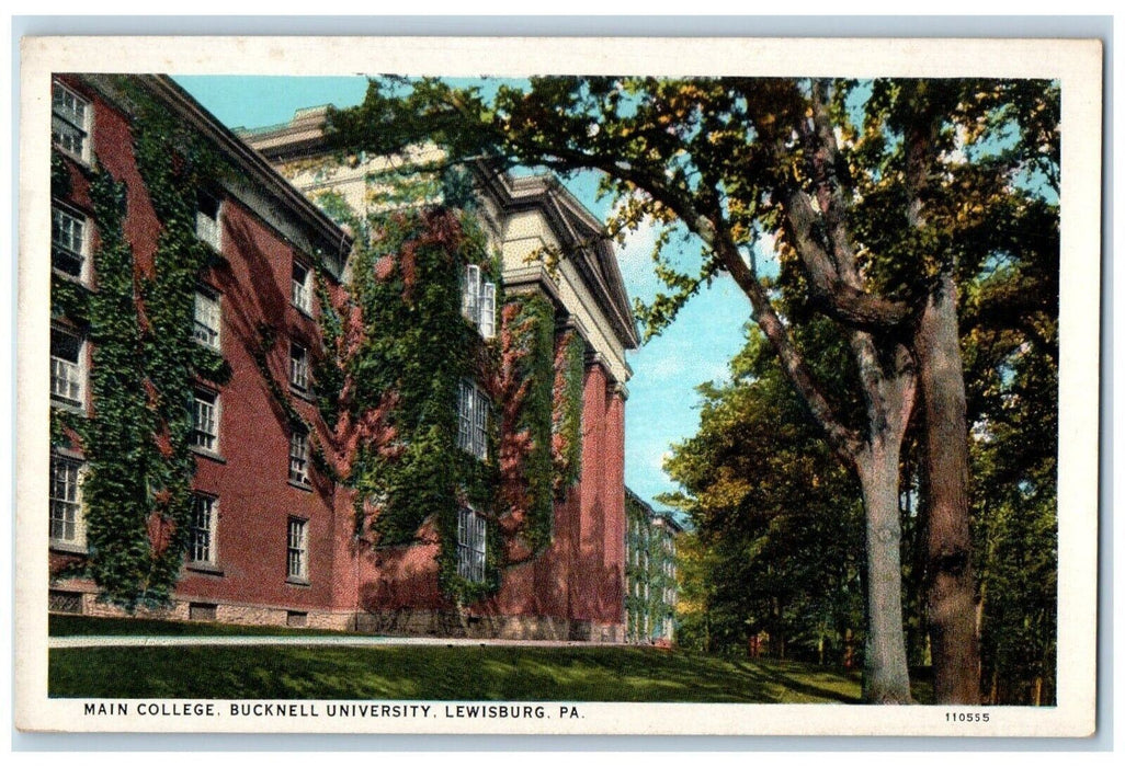 c1920 Main College Bucknell University Exterior Lewisburg Pennsylvania Postcard