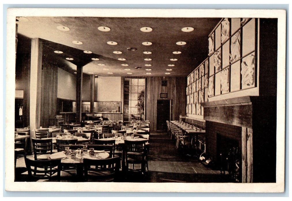 c1940 Sea Fare Restaurant Interior Blue Deep Sutton Place New York NY Postcard