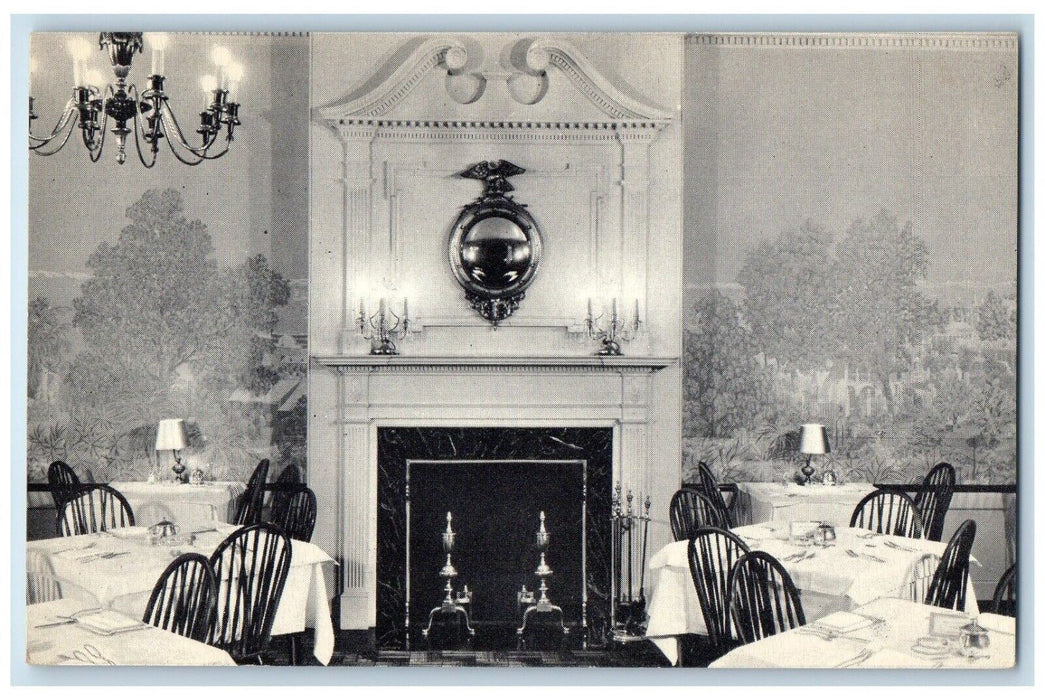 c1940 Fireplace Hardings Colonial Room Avenue Interior Chicago Illinois Postcard