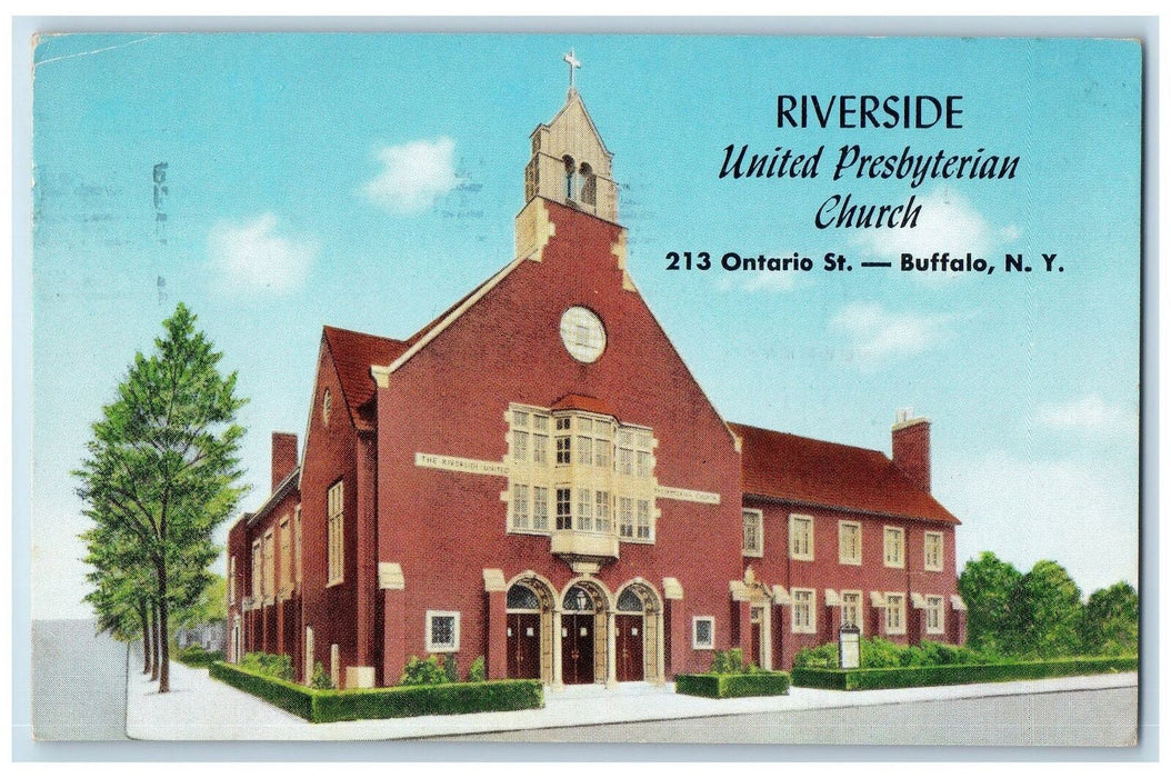 1961 Riverside Presbyterian Church Worship Ontario Buffalo New York NY Postcard