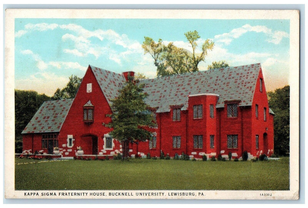 c1920 Kappa Sigma Fraternity Bucknell University Lewisburg Pennsylvania Postcard