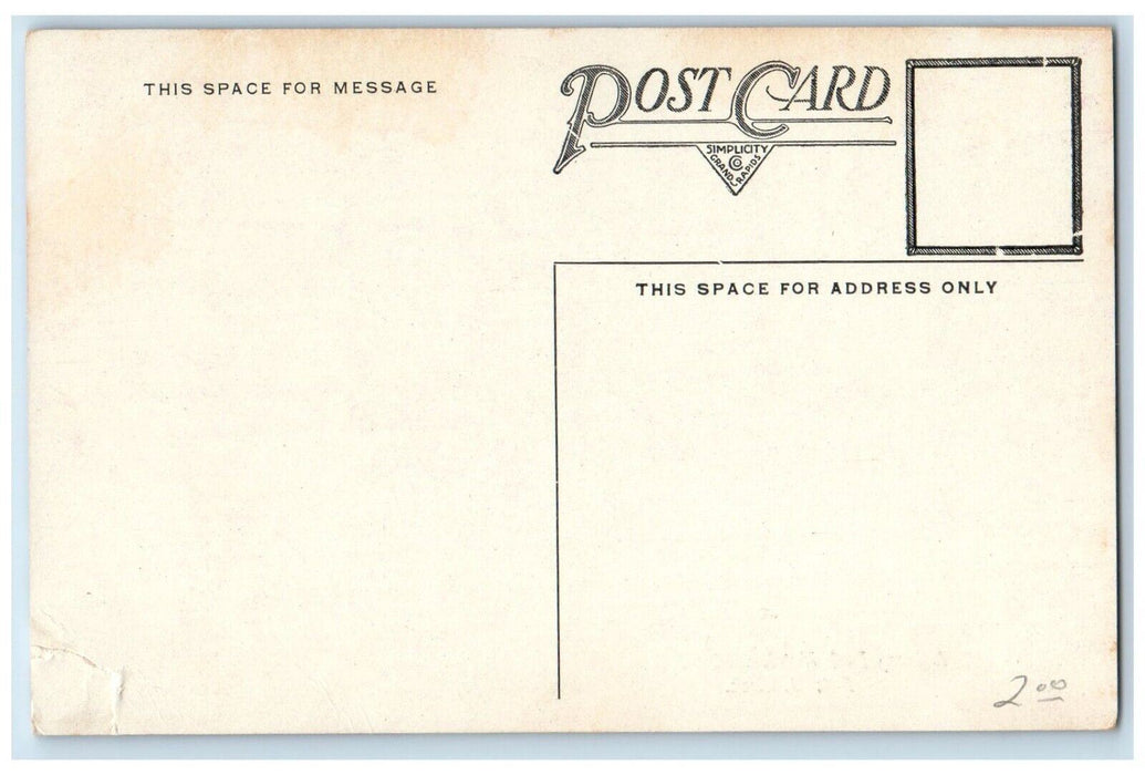c1910 Library Park Hotel Dining Room Restaurant Chairs Detroit Michigan Postcard