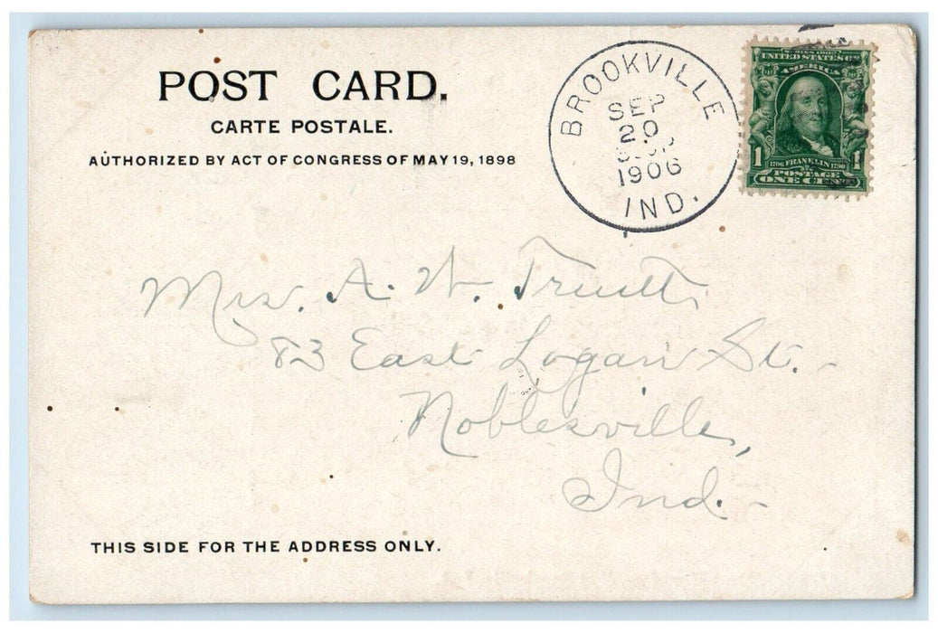 1906 Hermitage House Brookville Indiana PMC Vintage Posted Postcard