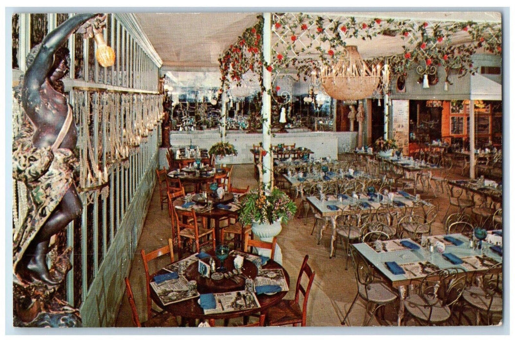 c1960 Peter Pan Inn Interior Restaurant Table Urbana Maryland Club Room Postcard