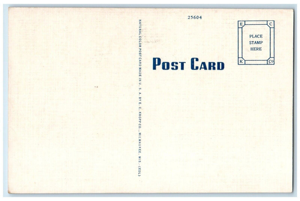 c1940 Island View Poem Memory's Pictures Winona Lake Indiana Mary Ella Postcard