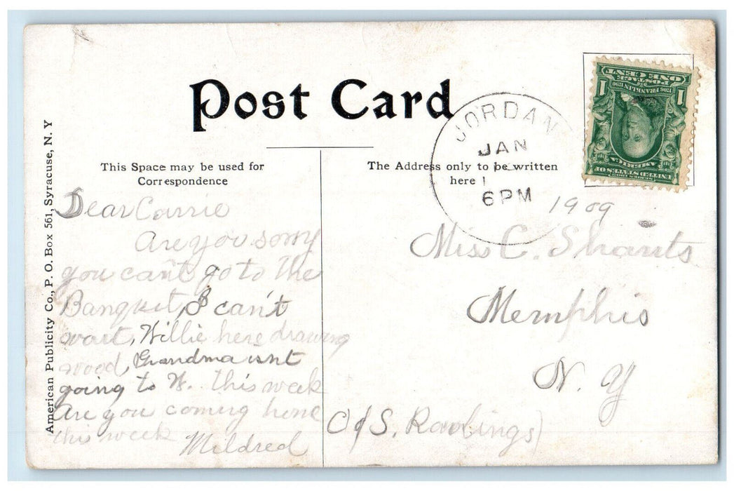 1909 Post Office Syracuse New York NY Jordan NY American Publicity Co Postcard
