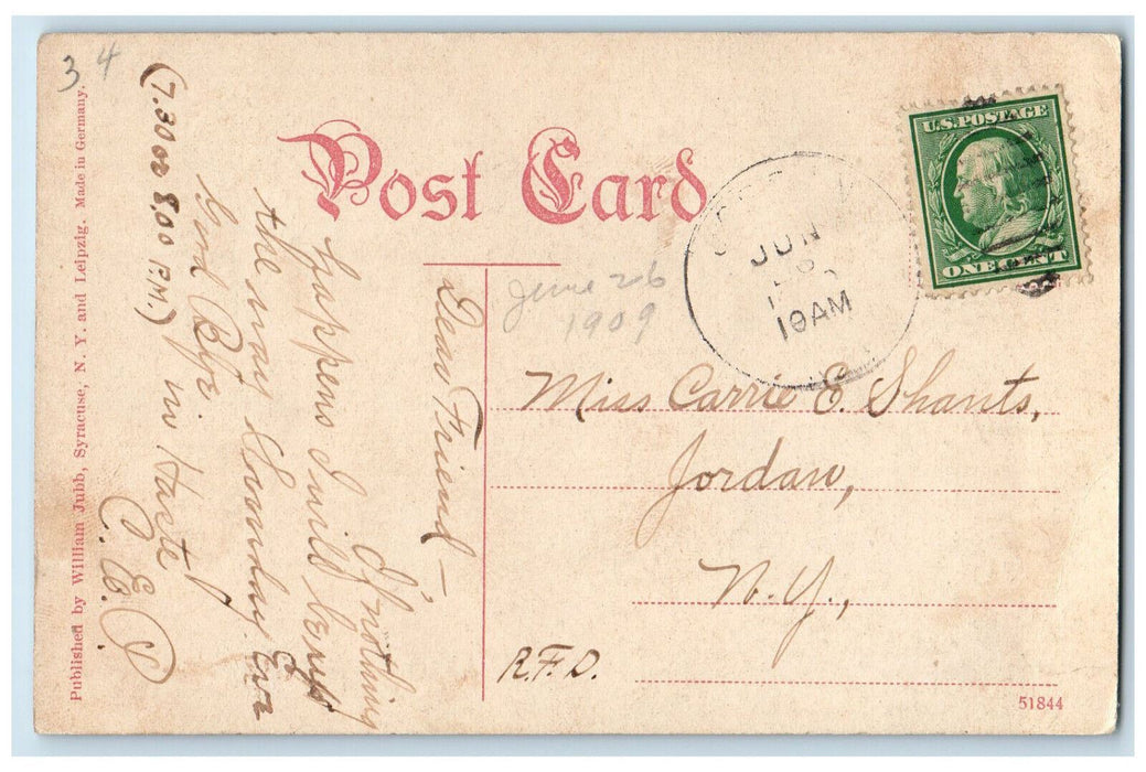 1909 St. Joseph Hospital Syracuse New York NY Posted William Jubb Postcard