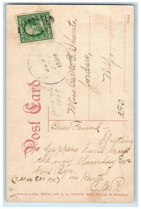 1909 St. Joseph Hospital Syracuse New York NY Posted William Jubb Postcard