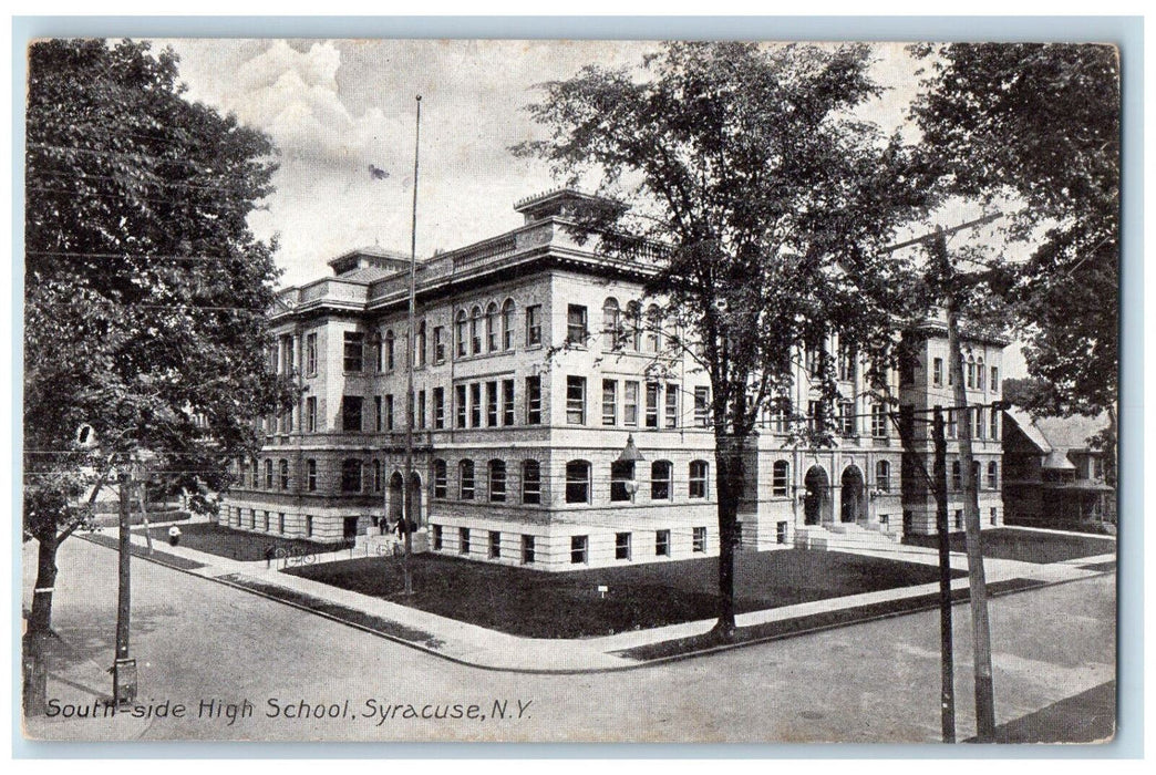 c1910 South Side High School Syracuse New York NY Posted Antique Postcard