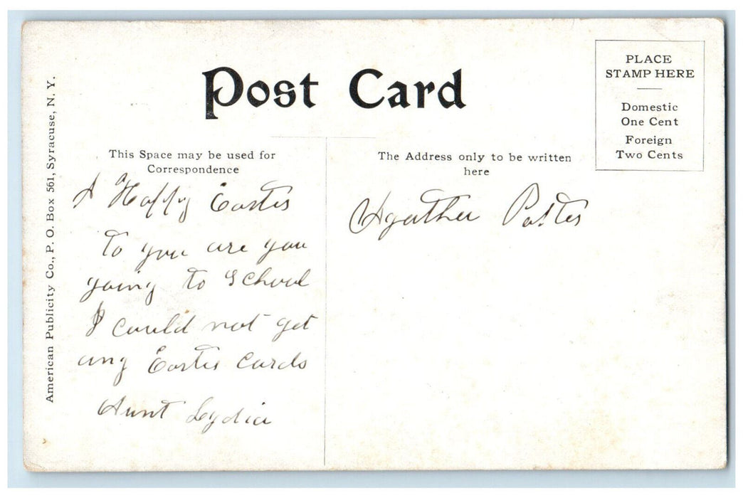 c1910 South Side High School Syracuse New York NY Posted Antique Postcard