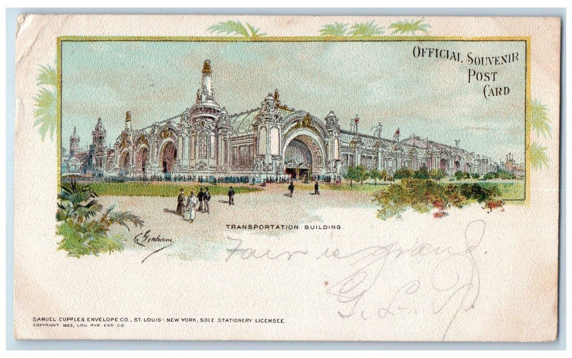 1904 Transportation Building Samuel Cupples Envelope Official Souvenir Postcard