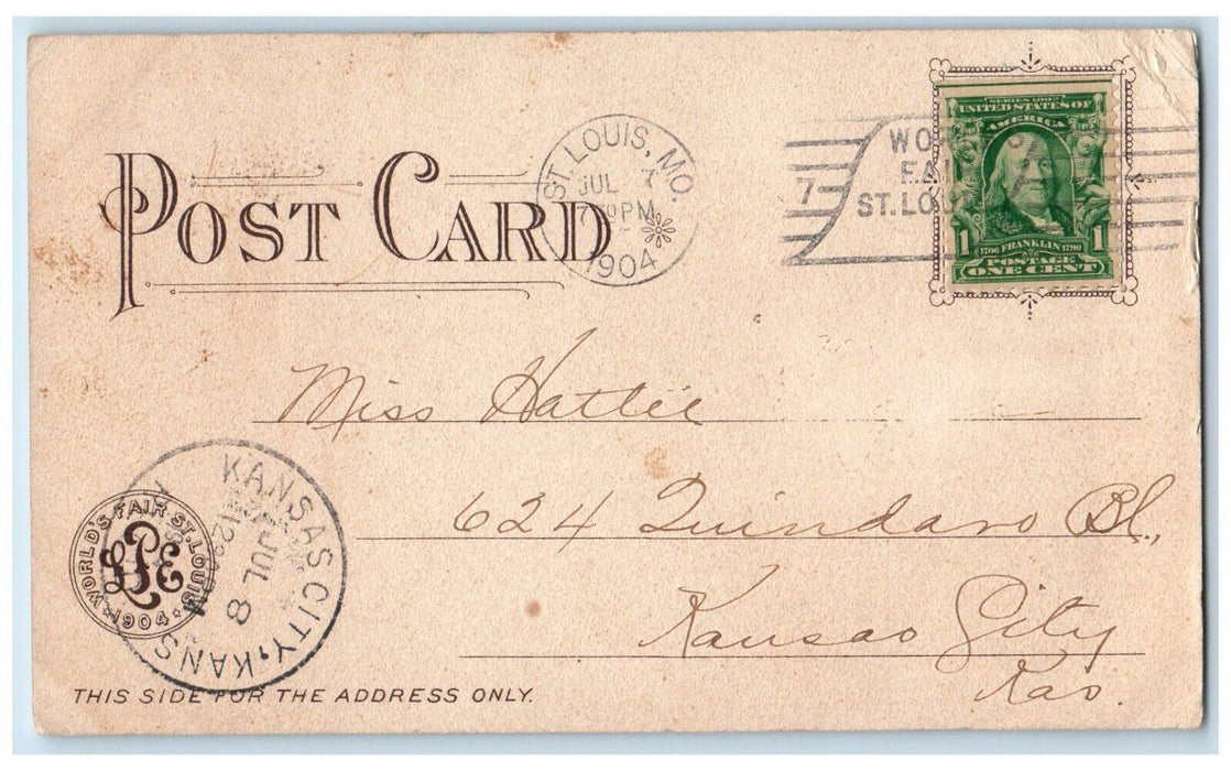 1904 Transportation Building Samuel Cupples Envelope Official Souvenir Postcard