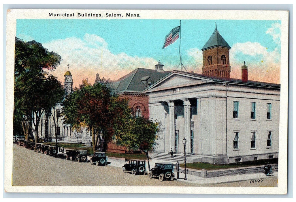 c1930's Municipal Buildings Salem Massachusetts MA Vintage Unposted Postcard
