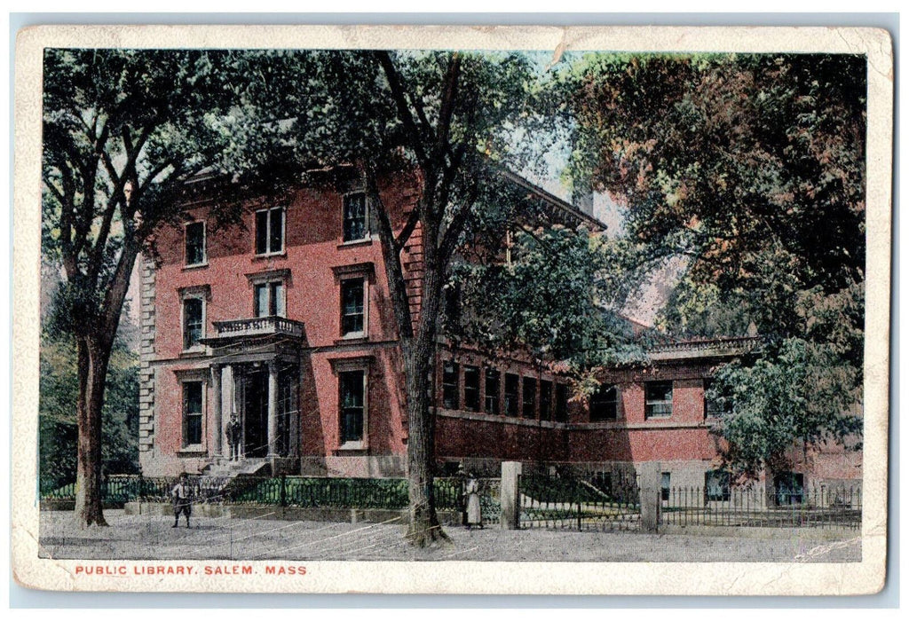 c1910 Public Library Salem Massachusetts MA Unposted Antique Postcard