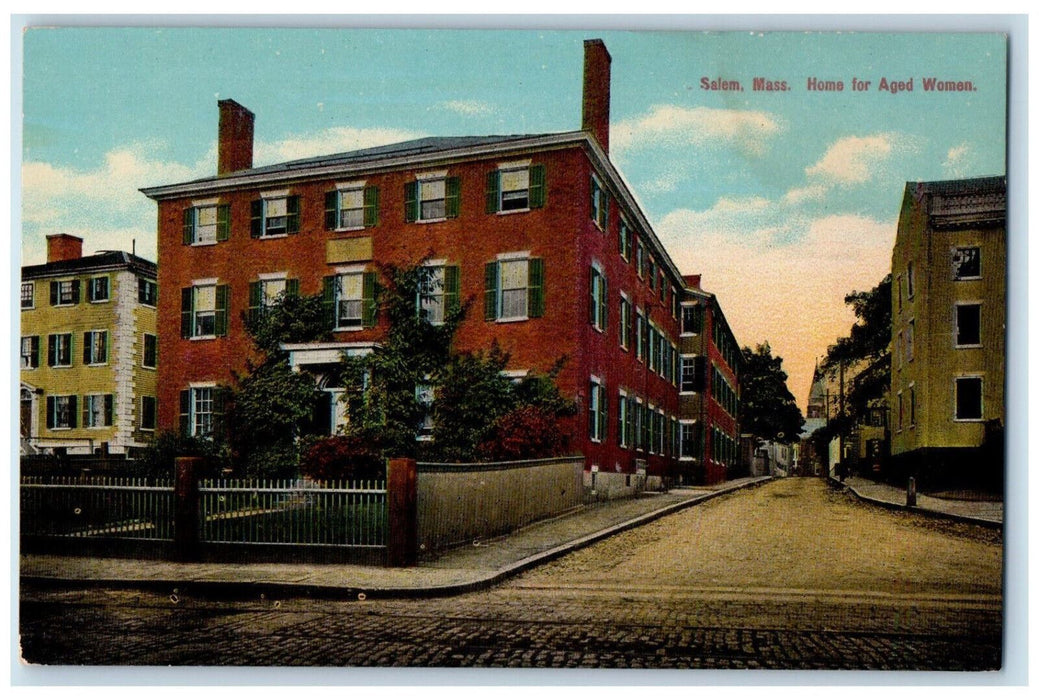 c1910 Street View Home for Aged Woman Salem Massachusetts MA Postcard