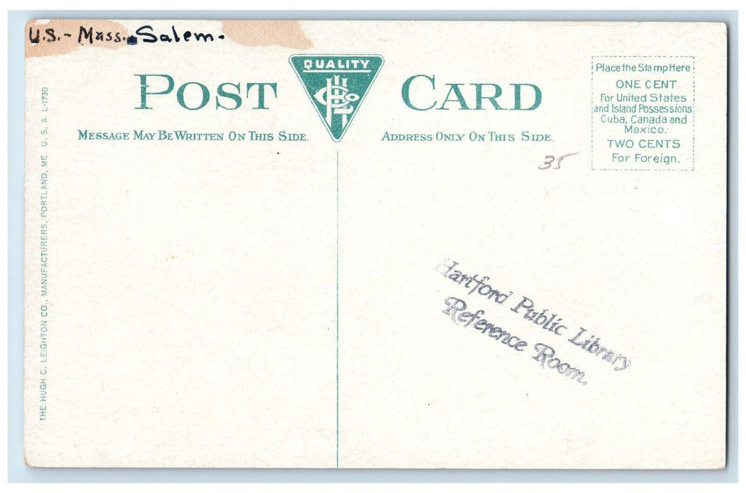 c1910 East India Marine Hall and Peabody Museum Salem Massachusetts MA Postcard