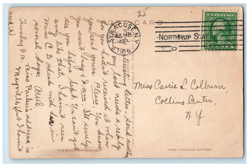 1916 View in Castle Grounds Syracuse University Syracuse New York NY Postcard
