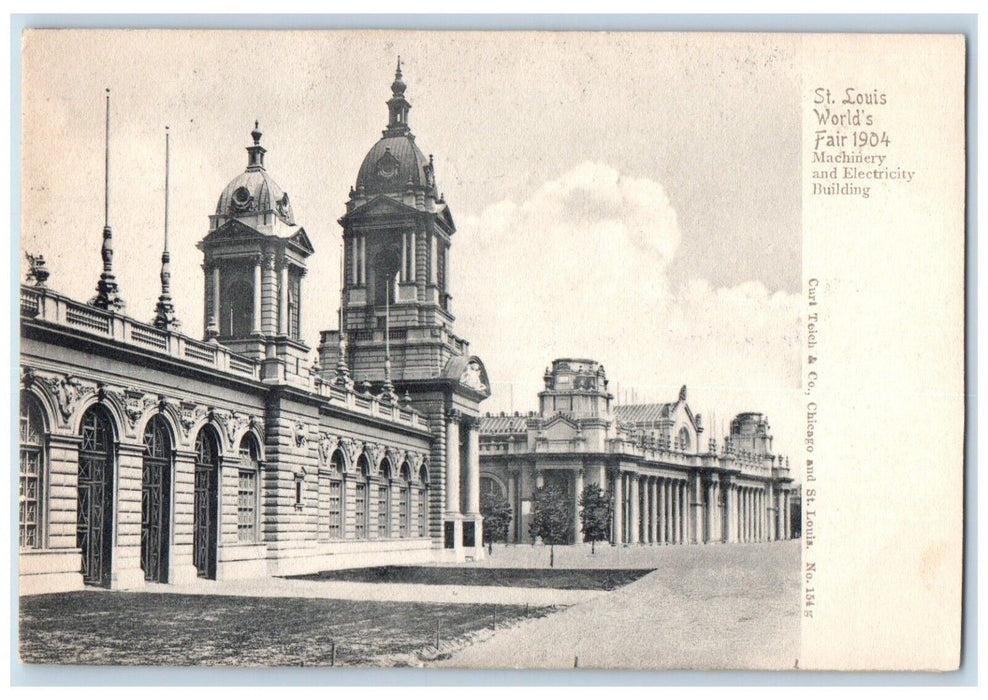 c1904 St. Louis World's Fair Machinery Electricity Building Missouri MO Postcard