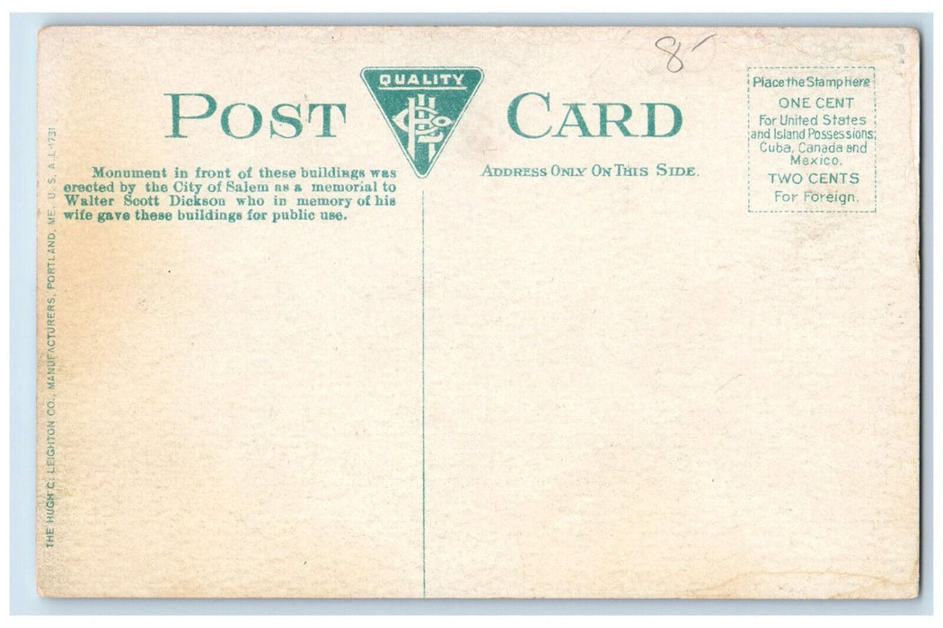 c1910 Greenlawn Cemetery Chapel Conservatory Salem Massachusetts MA Postcard