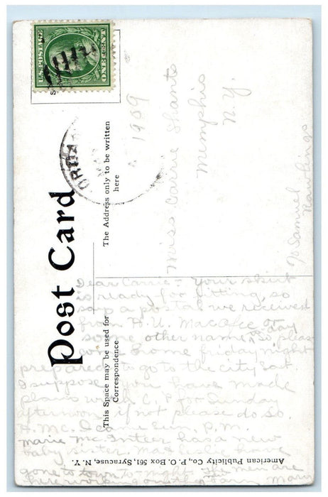 1909 Monument at Fayette Park Syracuse New York NY Antique Posted Postcard